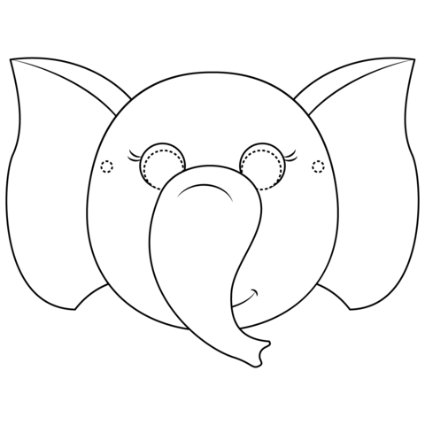 Elephant Mask Coloring Page